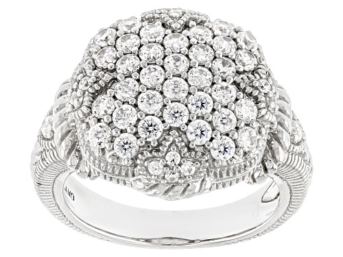 Judith Ripka 2.47ctw Bella Luce® Diamond Simulant Rhodium Over Sterling Silver Fleur Epoch Ring - Size 10