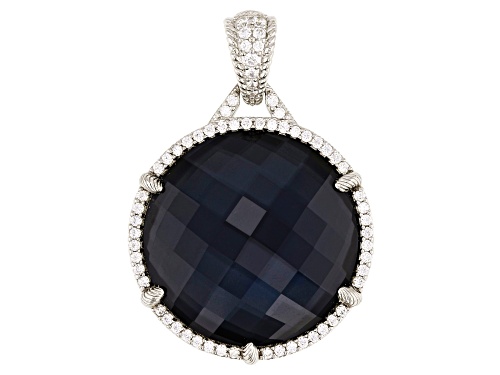 Judith Ripka Lab Blue Quartz Hematine Doublet With Bella Luce® Rhodium Over Silver Eclipse Enhancer