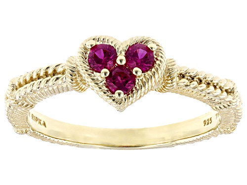 Judith Ripka 0.25ctw Lab Created Ruby 14k Gold Clad Romance Ring - Size 10