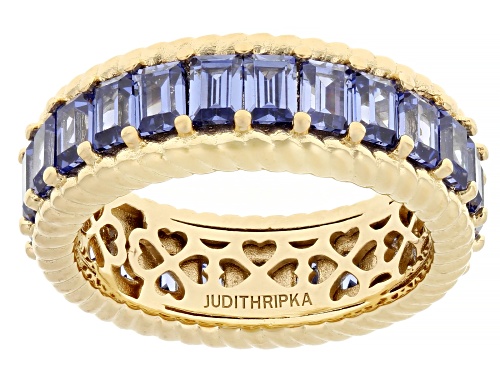 Judith Ripka 6.52ctw Tanzanite Simulant Bella Luce® 14k Gold Clad Royal Band Ring - Size 10