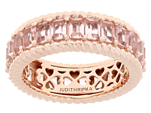 Judith Ripka 3.50ctw Morganite Simulant 14k Rose Gold Clad Royal Band Ring - Size 9