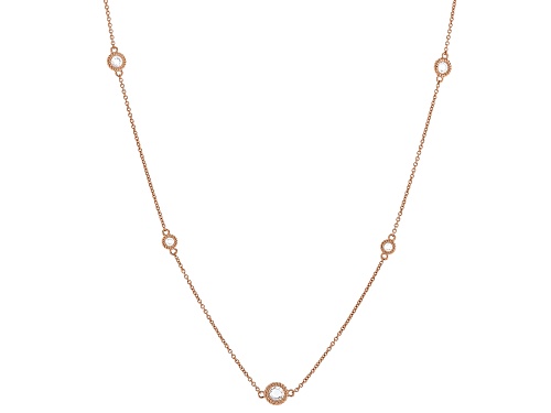 Judith Ripka 2.12ctw Round White Bella Luce® 14k Rose Gold Clad Haute Floating Necklace - Size 16