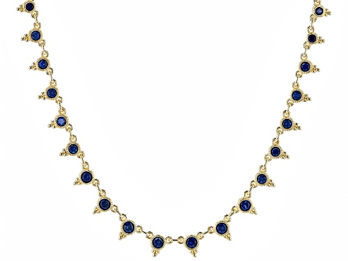 Judith Ripka 4.63ctw Lab Created Blue Sapphire 14k Gold Clad Dew Drop Necklace - Size 18
