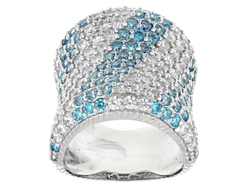 Judith Ripka 10.14ctw Neon Apatite Simulant Rhodium Over Silver Fiesta Ring - Size 6