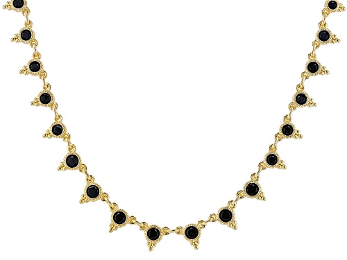Judith Ripka Haute Collection 3.36ctw Black Spinel 14k Gold Clad Dew Drop Necklace - Size 18
