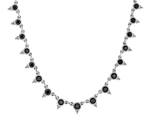 Judith Ripka Haute Collection 3.36ctw Black Spinel Rhodium Over Sterling Silver Dew Drop Necklace - Size 18
