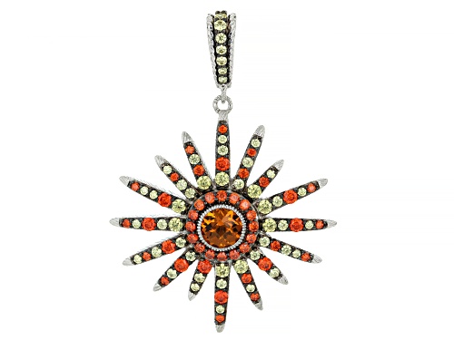 Judith Ripka 0.62ctw Madeira Citrine with 2.56ctw Bella Luce® Rhodium Over Silver Galaxy Enhancer