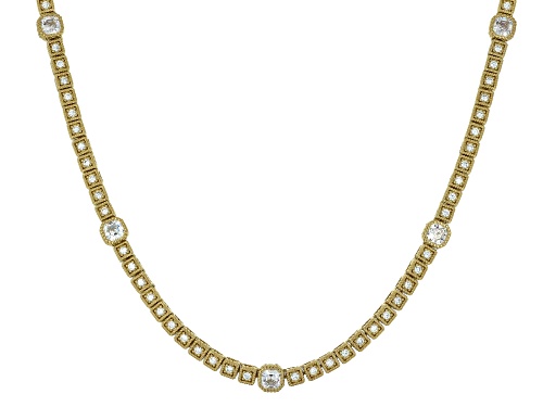 Judith Ripka 15.96ctw White Bella Luce® 14k Gold Clad Estate Necklace - Size 18