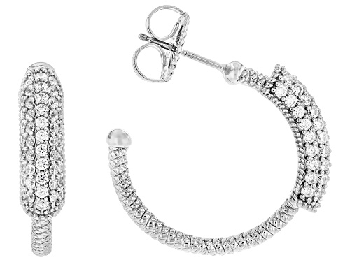Judith Ripka 2.01ctw White Bella Luce® Rhodium Over Sterling Silver Haute Earrings
