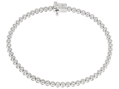 Judith Ripka 1.00ctw Prazana® Lab-Grown Diamonds Rhodium Over Sterling Silver Lucent Bracelet, F VS2 - Size 8