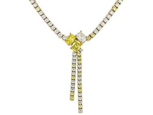 Judith Ripka 23.98ctw White & 7.06ctw Canary Bella Luce® 14k Gold Clad Haute Necklace - Size 18