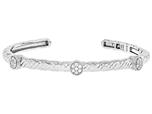 Judith Ripka 0.48ctw White Bella Luce® Rhodium Over Sterling Silver Haute Bangle - Size 7