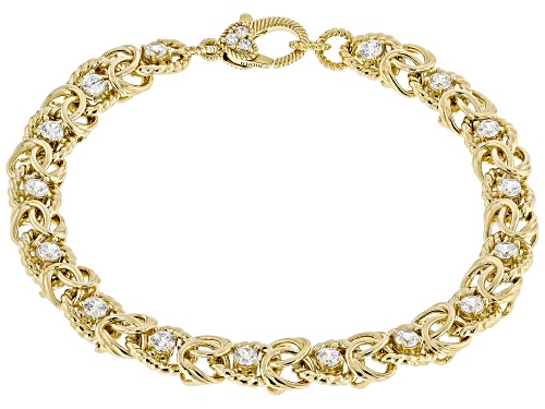 Judith Ripka 3.16ctw White Bella Luce® 14k Gold Clad Haute Byzantine Bracelet - Size 8