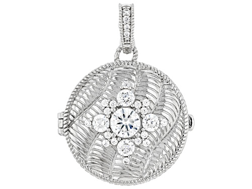 Judith Ripka 3.60ctw White Bella Luce® Rhodium Over Sterling Silver Locket Enhancer