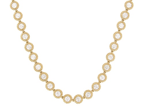 Judith Ripka 30.00ctw White Bella Luce® 14k Gold Clad Haute Bezel Tennis Necklace - Size 18