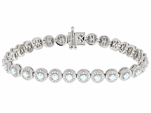 Judith Ripka 9.08ctw White Aurora Borealis Bella Luce® Rhodium Over Sterling Silver Bracelet - Size 8