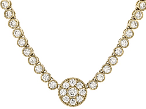Judith Ripka 29.33ctw White Bella Luce® 14k Gold Clad Haute Bezel Tennis Necklace - Size 18