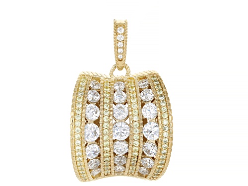 Judith Ripka 5.84ctw Round White and Canary Bella Luce® 14k Gold Clad Haute Contour Enhancer
