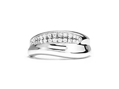 Judith Ripka Couture Eros 0.26ctw Diamond Rhodium Over Sterling Silver Sculptural Band Ring - Size 7
