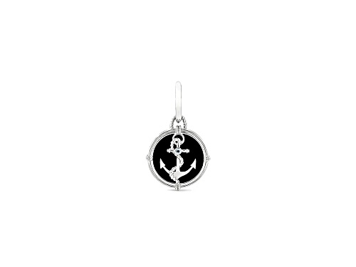 Judith Ripka Couture Ocean Reef Black Onyx With Blue Topaz Rhodium Over Silver Anchor Enhancer