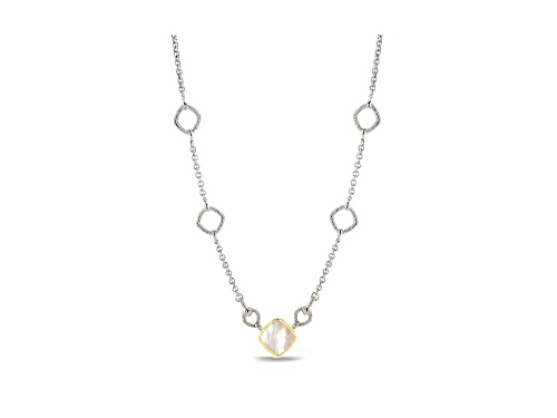 Judith Ripka Couture Eternity Mother-of-Pearl Rhodium Over Sterling Silver and 18K Gold Necklace - Size 18