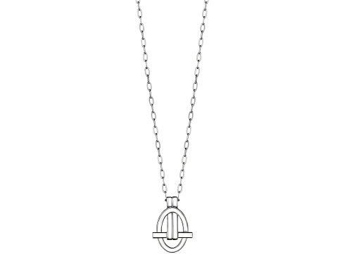 Judith Ripka Couture Eternity Rhodium Over Sterling Silver Long Love Knot Pendant Necklace - Size 36