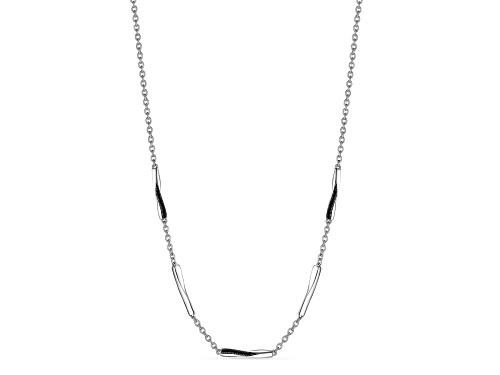 Judith Ripka Couture Nova Black Spinel Rhodium Over Sterling Silver Necklace - Size 18