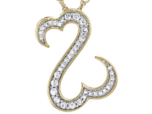 Open Hearts by Jane Seymour® .25ctw Round White Diamond 14k Yellow Gold Over Sterling Silver Pendant