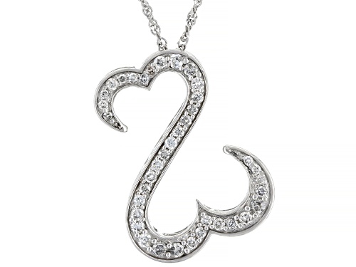 Photo of Open Hearts by Jane Seymour® 0.75ctw Round White Diamond Rhodium Over Sterling Silver Pendant
