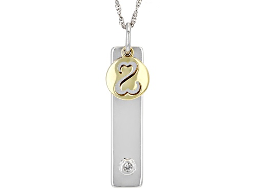 Open Hearts by Jane Seymour® Diamond Accent Rhodium And 14k Yellow Gold Over Sterling Silver Pendant