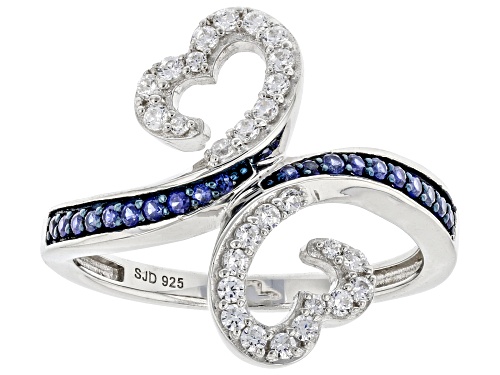 Open Hearts by Jane Seymour® Bella Luce® Blue Lab Sapphire Rhodium Over Sterling Silver Ring 0.65ctw - Size 5