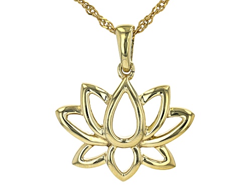 Joy & Serenity™ By Jane Seymour 14k Yellow Gold Over Sterling Silver Lotus Flower Pendant