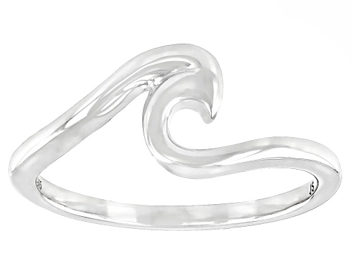 Joy & Serenity™ By Jane Seymour Rhodium Over Sterling Silver Wave Ring - Size 6