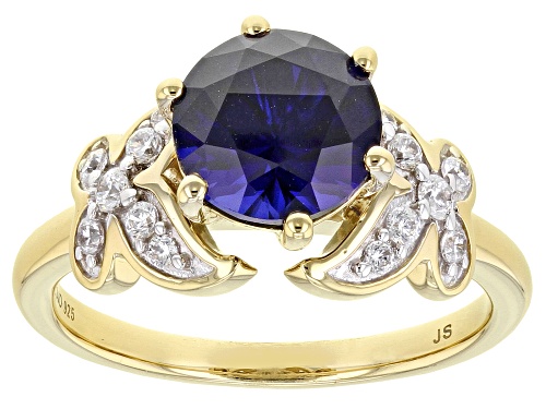 Joy & Serenity™ By Jane Seymour Bella Luce® Lab Sapphire 14k Yellow Gold Over Silver Ring 2.75ctw - Size 7