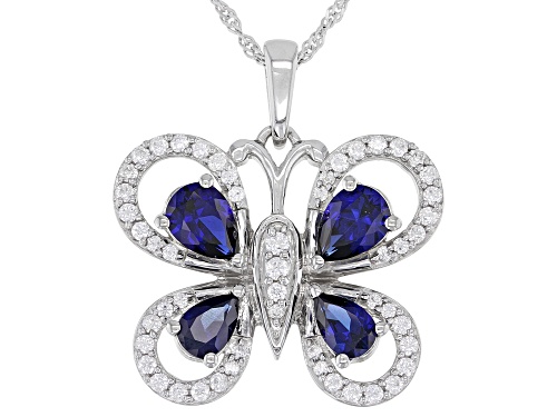 Joy & Serenity™ by Jane Seymour Bella Luce® Lab Sapphire Rhodium Over Silver Pendant 3.80ctw