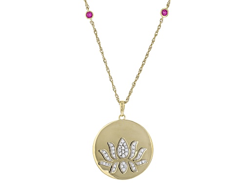 Joy & Serenity™ by Jane Seymour Bella Luce® Lab Ruby 14k Yellow Gold Over Sterling Silver Pendant