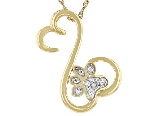 Open Hearts by Jane Seymour® Bella Luce® Diamond Simulant 14k Yellow Gold Over Silver Pendant .15ctw