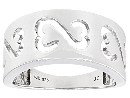Photo of Open Hearts by Jane Seymour® Rhodium Over Sterling Silver Wide Band Ring - Size 5