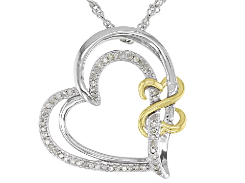 Photo of Open Hearts by Jane Seymour® White Diamond Rhodium And 14k Yellow Gold Over Sterling Silver Pendant