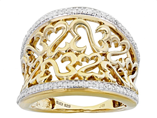 Photo of Open Hearts by Jane Seymour® White Diamond 14k Yellow Gold Over Sterling Silver Band Ring 0.25ctw - Size 6