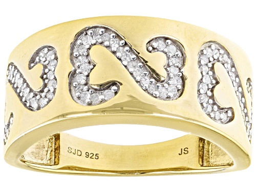 Photo of Open Hearts by Jane Seymour® 0.25ctw White Diamond 14k Yellow Gold Over Sterling Silver Band Ring - Size 8