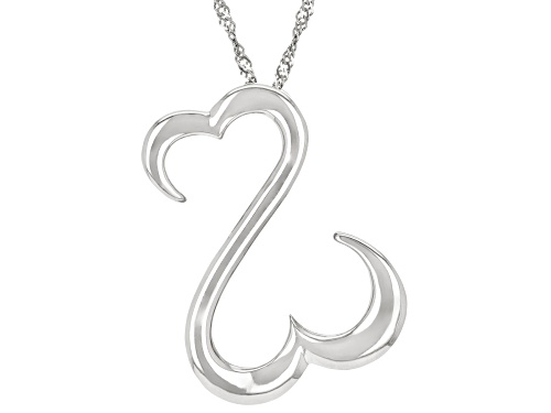 Photo of Open Hearts by Jane Seymour® 10k White Gold Slide Pendant With 18" Singapore Chain