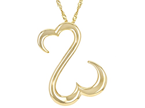 Photo of Open Hearts by Jane Seymour® 10k Yellow Gold Slide Pendant With 18" Singapore Chain