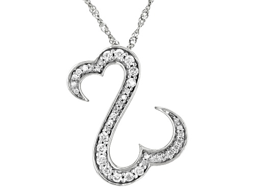 Open Hearts by Jane Seymour® 0.25ctw Round White Diamond 10k White Gold Slide Pendant With Chain