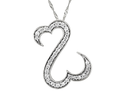 Open Hearts by Jane Seymour® 0.50ctw Round White Diamond 10k White Gold Slide Pendant With Chain