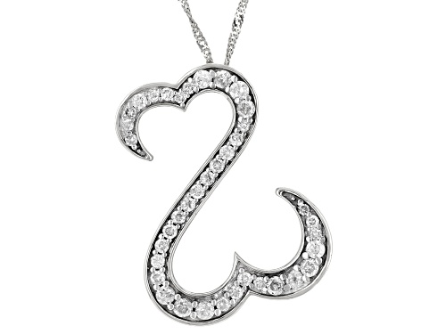Open Hearts by Jane Seymour® 0.75ctw Round White Diamond 10k White Gold Slide Pendant With Chain