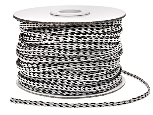 Flat Polyester Braid Spool Includes 50 Meter Spool In Grey/Silver Color