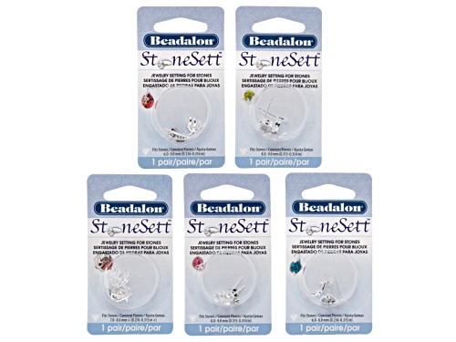 Photo of Stonesett Assorted Earrings Kit Incl Silver Tone Teardrop, Bow, Swirls, Crown And Hearts Shapes