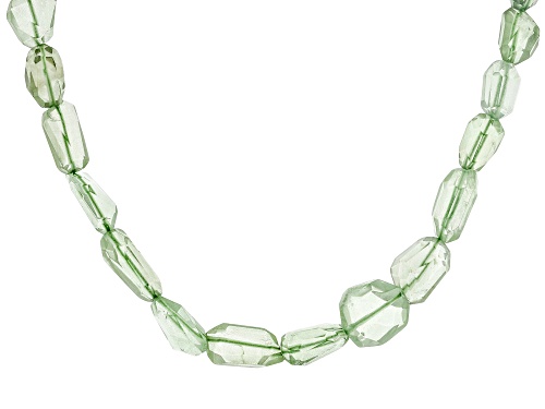 12-17mm Prasiolite Rhodium Over Sterling Silver Necklace - Size 20