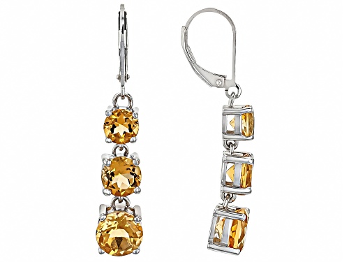 7.81ctw Citrine Rhodium Over Sterling Silver Earrings